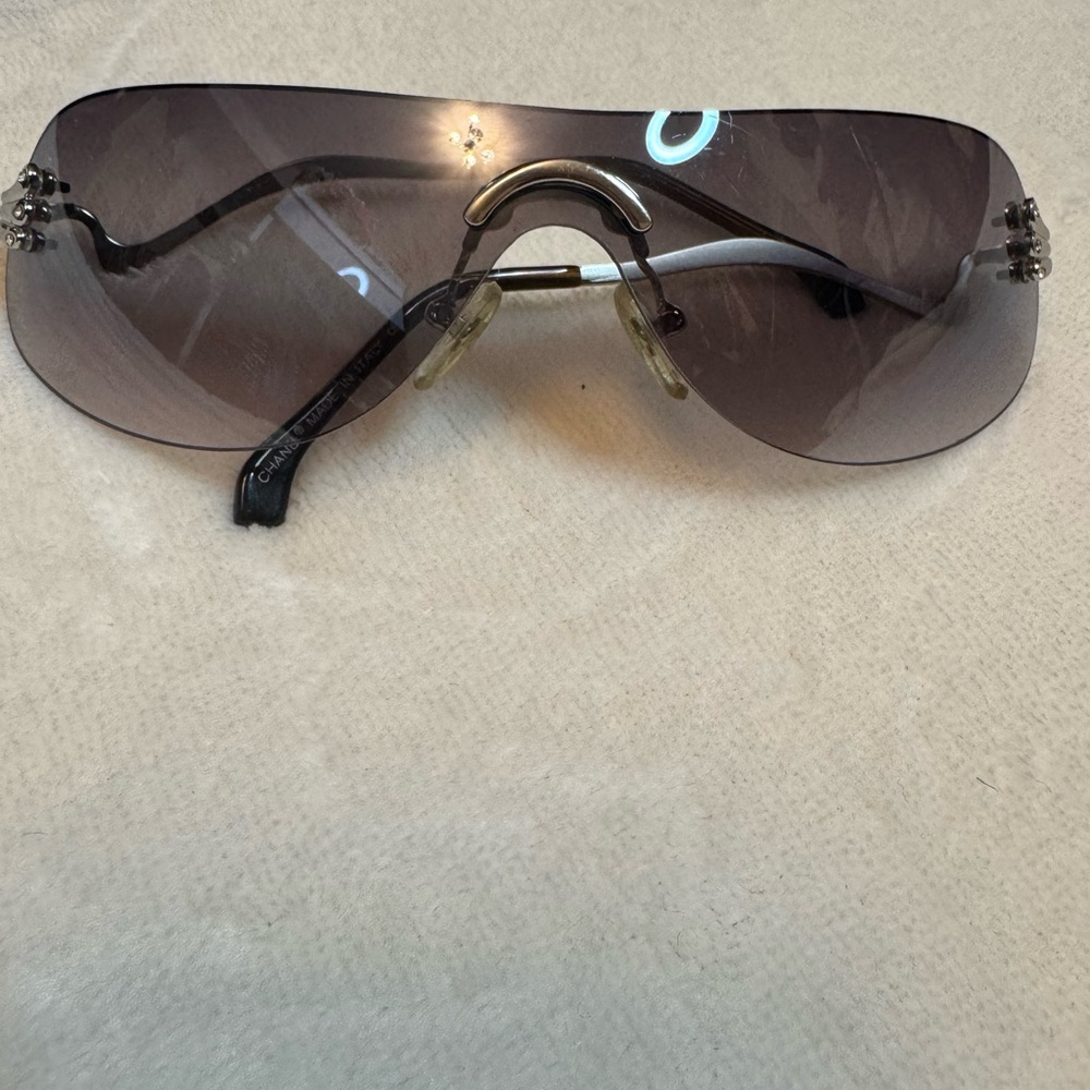 Rare CHANEL Gradient Grey & Silver Sunglasses